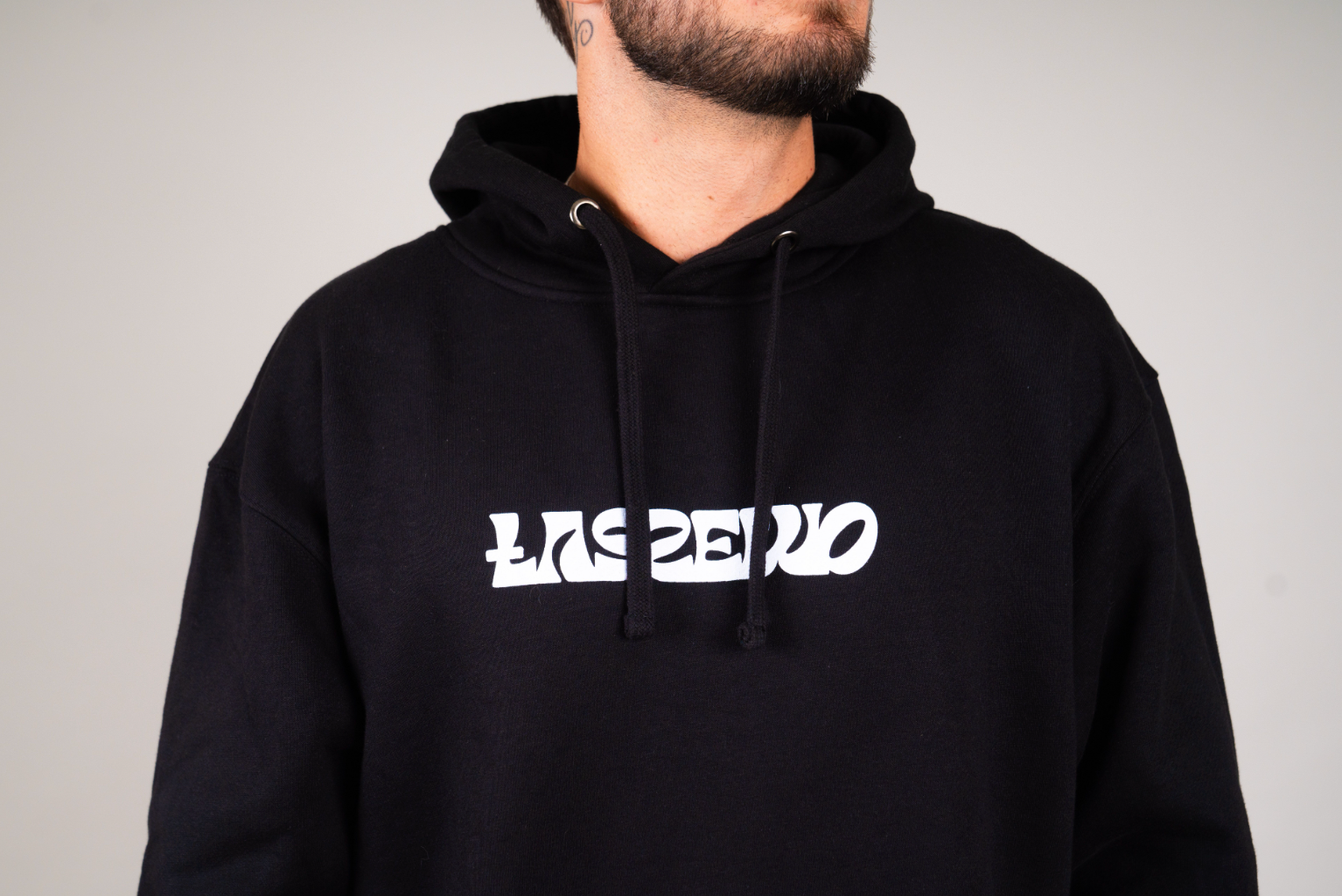 Black hoodie cheap white logo